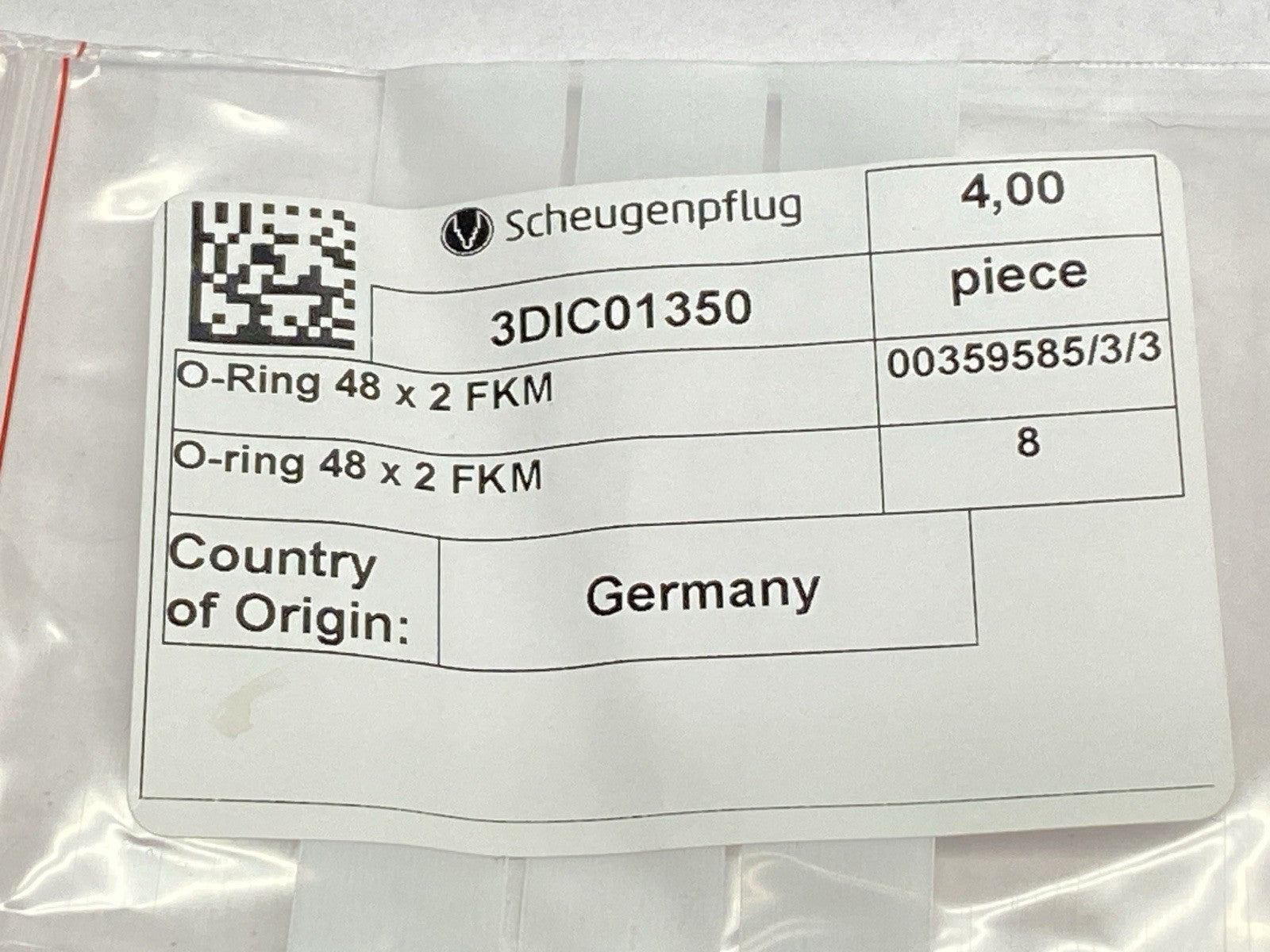 3DIC01350 | Scheugenpflug O-Ring VPE 10 48,0 x 2,0 FKM LOT OF 4 - New – Open box - Maverick Industrial Sales