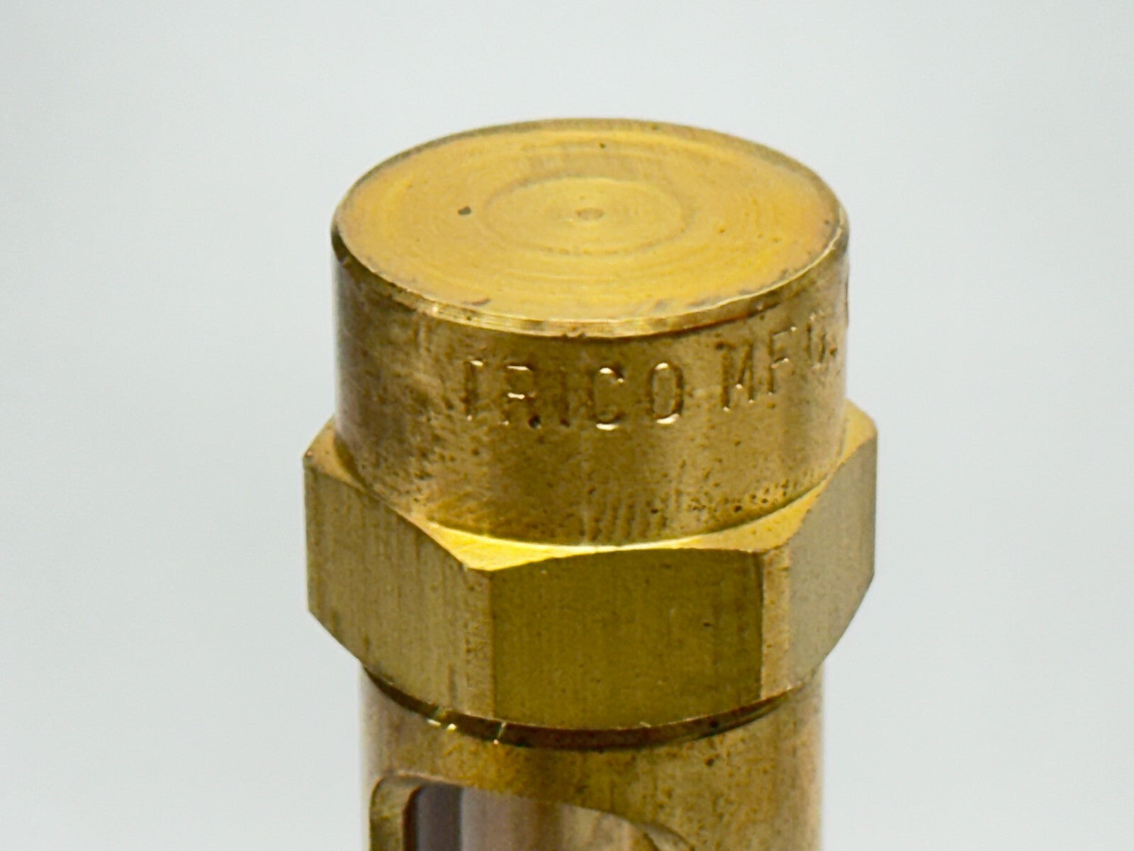 Trico Female Elbow Liquid Level Gauge w/ Closed System Top Cap 5/8" NPT 1/2" NPT - Used - Maverick Industrial Sales