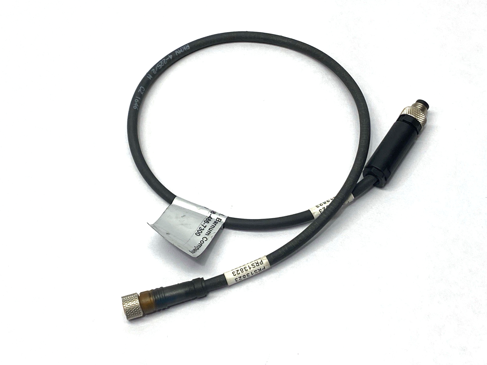 Lumberg Automation RKMV 4-225/2M Double-Ended M/F Cordset 700000404 CUT TO 17" - Maverick Industrial Sales