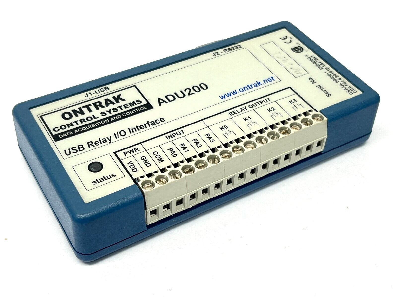 Ontrak Control Systems ADU200 USB Relay Interface I/O - Maverick Industrial Sales