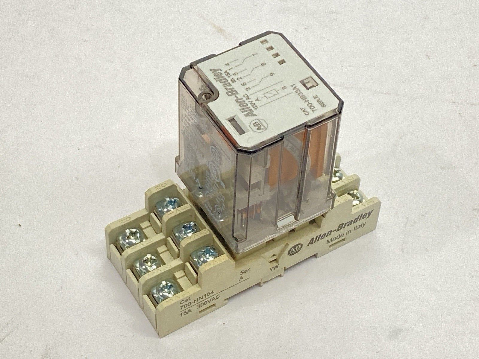 Allen Bradley 700-HB33A1 Ser E Relay w/ 700-HN154 Ser A Relay Base - Maverick Industrial Sales