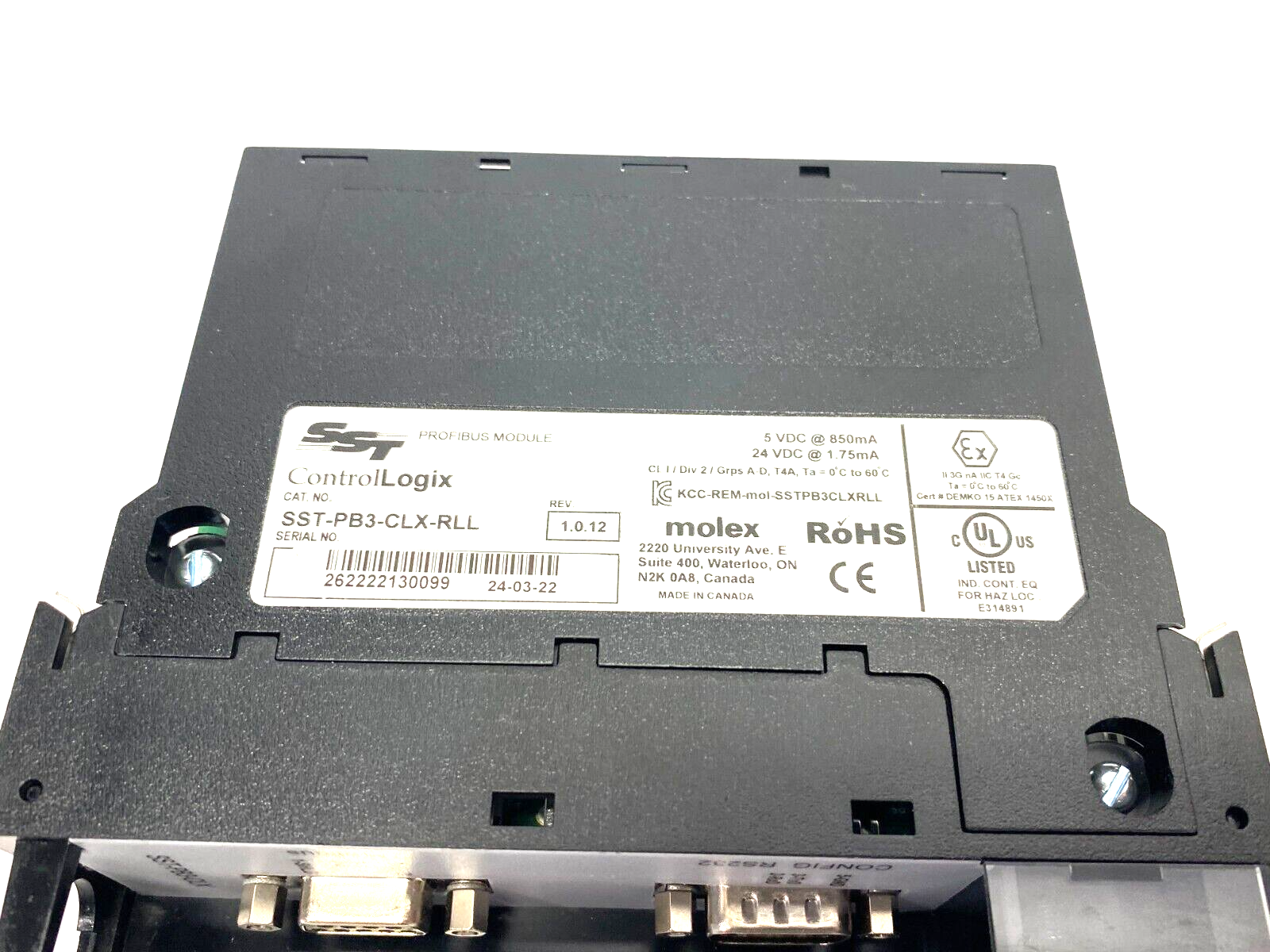 Molex SST-PB3-CLX-RLL ControlLogix SST Profibus Module 1-Channel 1120160018 - Maverick Industrial Sales