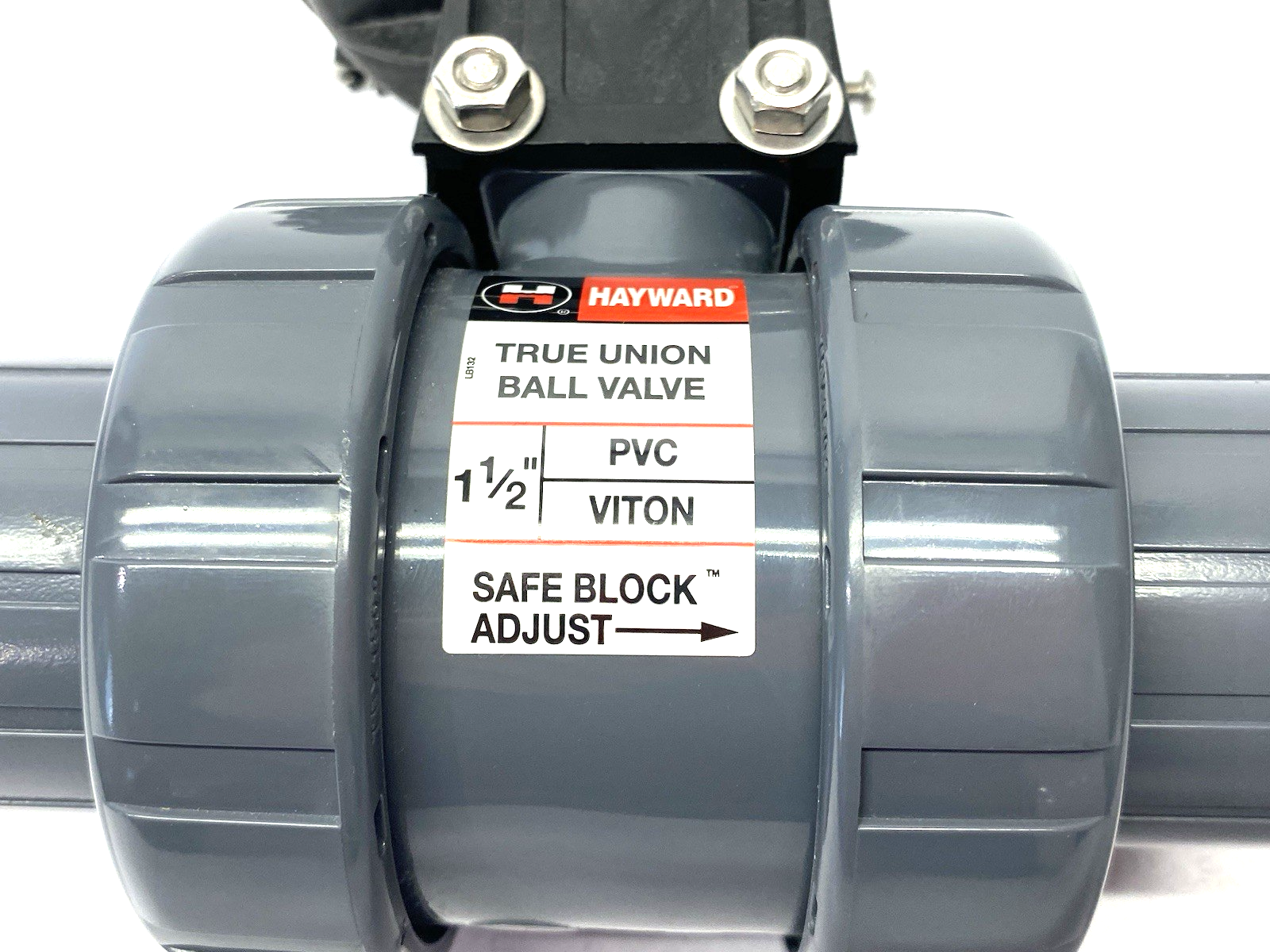 Hayward 1-1/2" True Union Ball Valve PVC, Viton w/ SR3 Spring Return Actuator - Maverick Industrial Sales