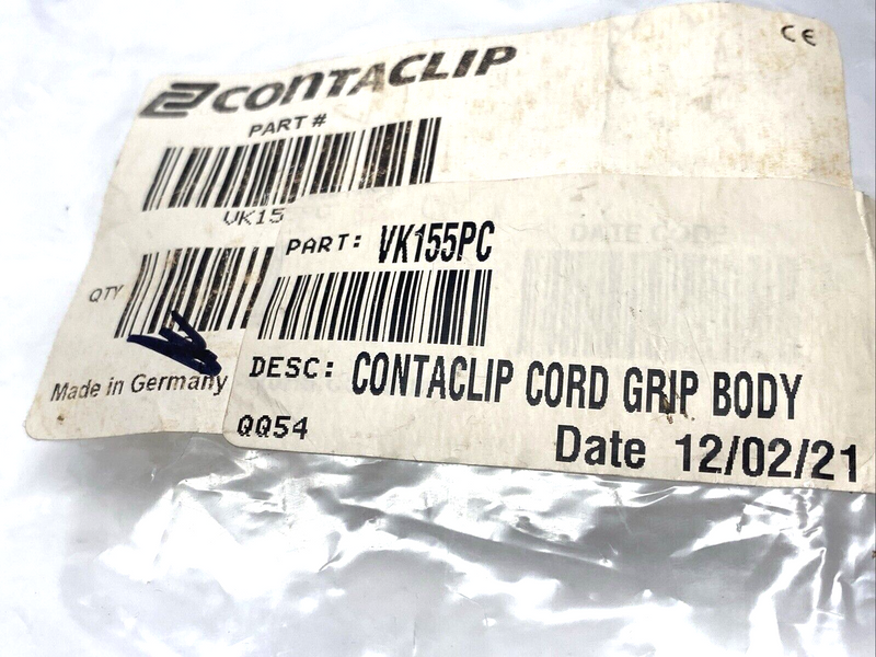 Contaclip VK155PC Cord Grip/Nipple, PG29 Gray Plastic, 29mm Cable 520274 11PK - Maverick Industrial Sales