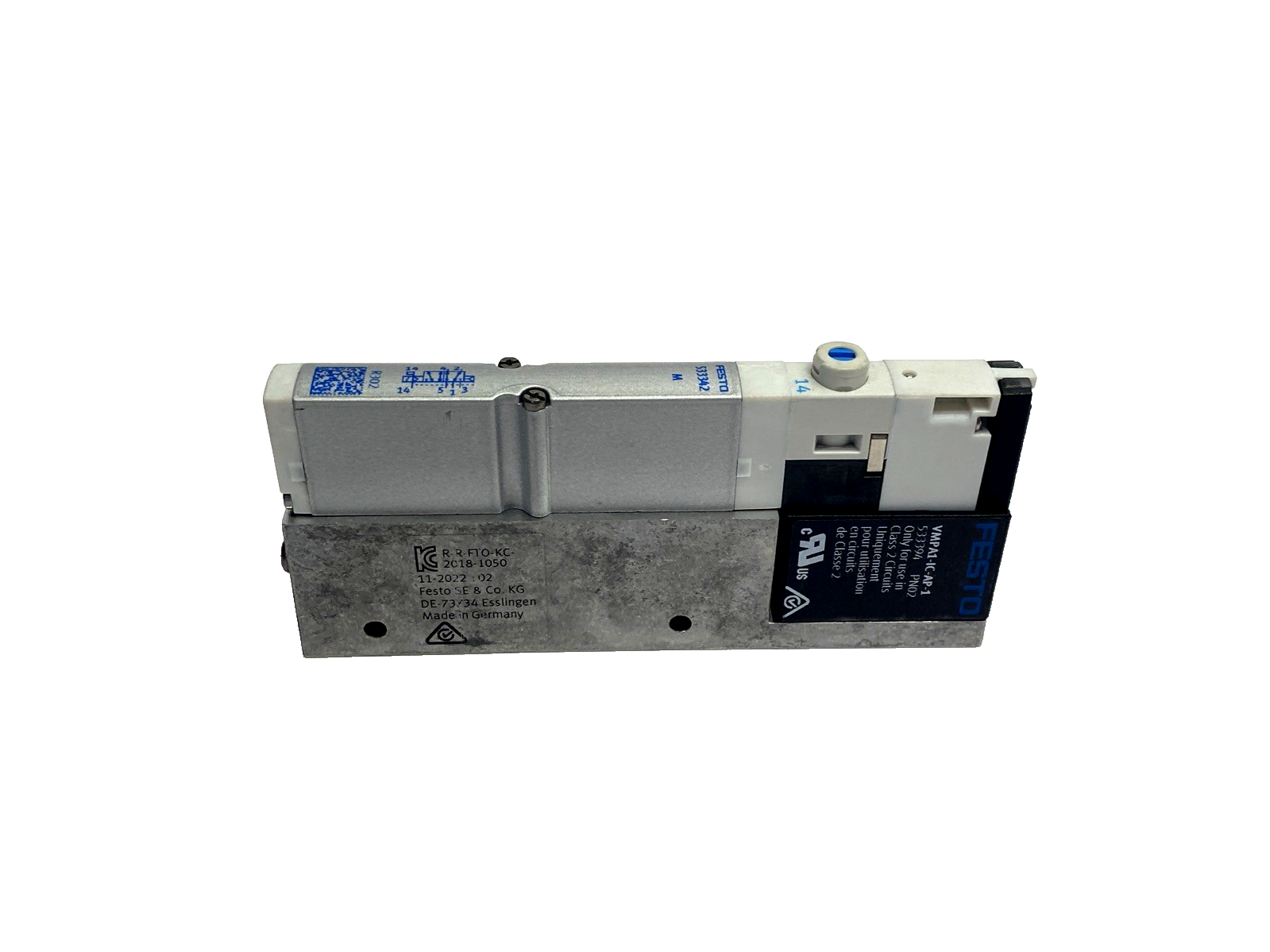 Festo VMPA1-IC-AP-1 Sub-Base 533394 & VMPA1-M1H-M-PI Solenoid Valve 533342 - Maverick Industrial Sales