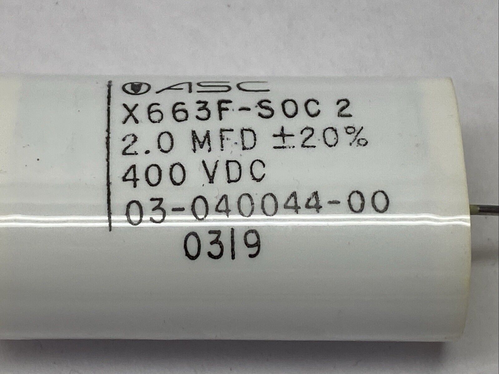 ASC X663F-S0C2 Capacitor 2.0 MFD 400VDC 03-040044-00 LOT OF 4 - Maverick Industrial Sales