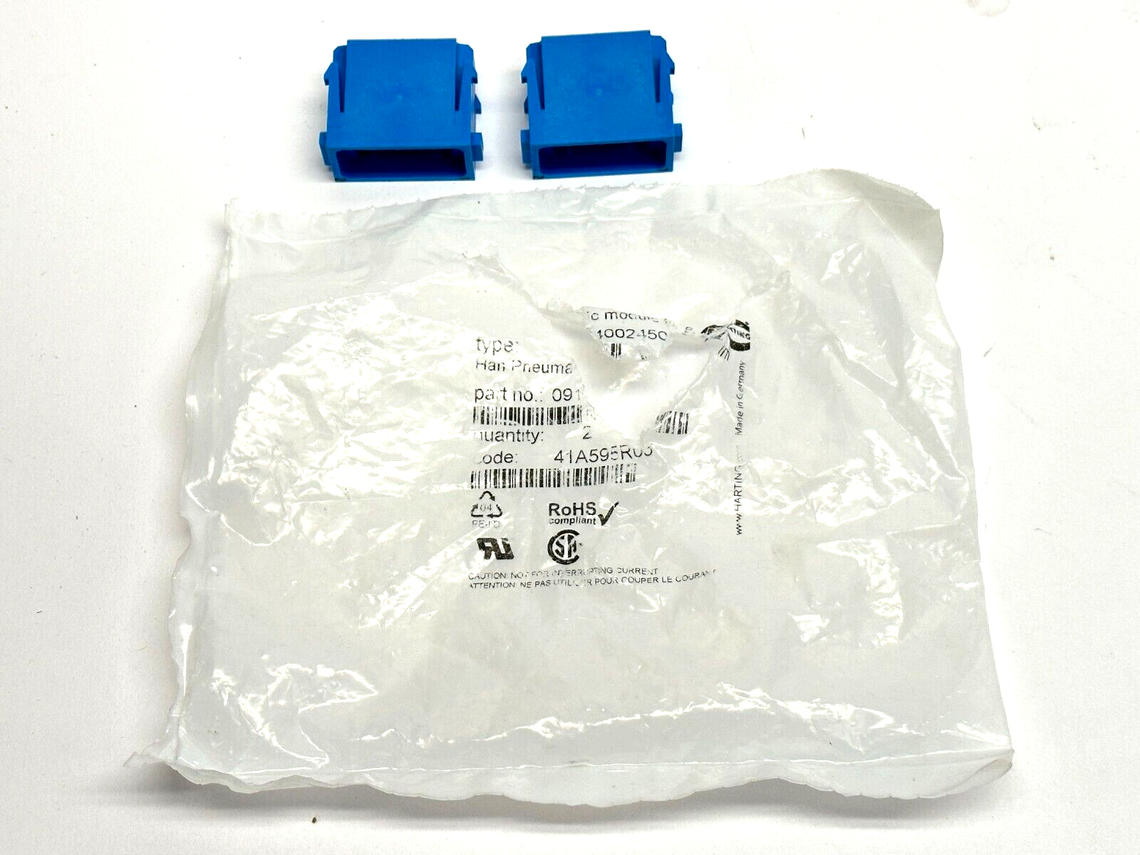 Harting 09 14 003 3501 Pneumatic module for 3 contacts LOT OF 2 - Maverick Industrial Sales