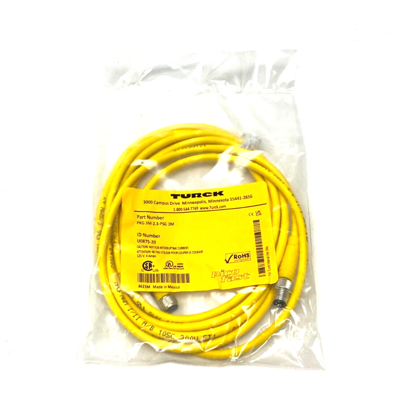 Turck PKG 3M-2.3-PSG 3M Picofast Double Ended Cordset U0875-20 - Maverick Industrial Sales