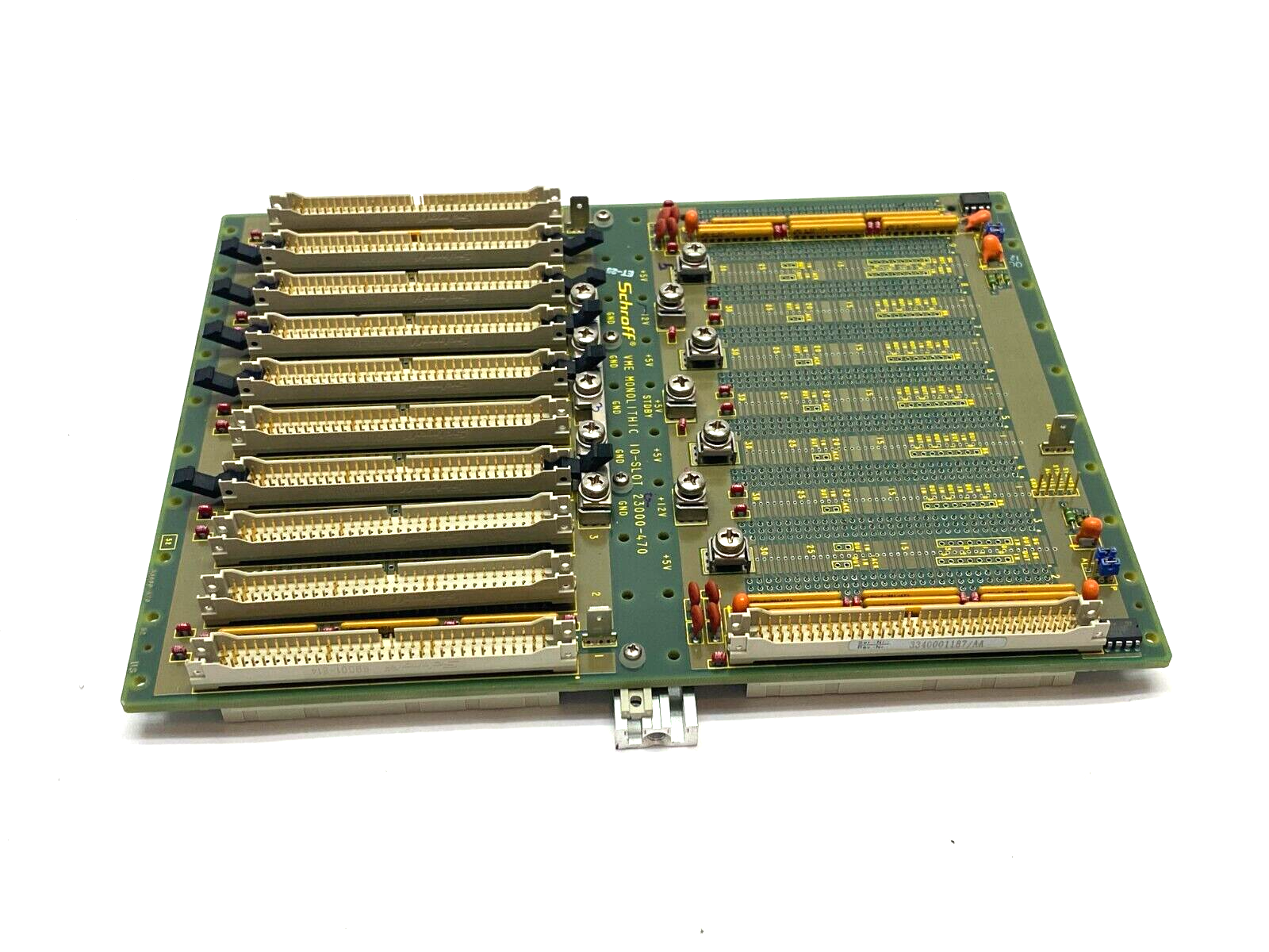 Schroff 23000-470 VME Monolithic 10-Slot Backplane UIC p/n 46861701 - Maverick Industrial Sales