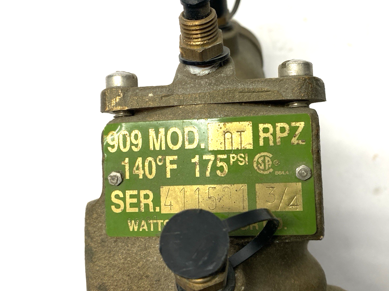 Watt Regulator 909-0TRPZ Reduced Pressure Zone Backflow Preventer 3/4" 175PSI - Maverick Industrial Sales