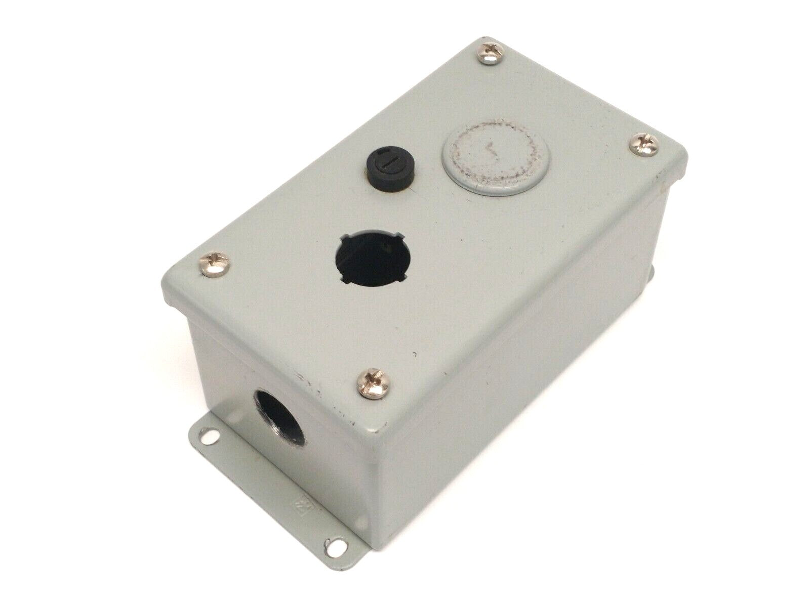 E2PBG | Hoffman Type 12 Pushbutton Enclosure 2PBx22.5mm 5.75" x 3.25" x 2.75" Gray - Used - Maverick Industrial Sales