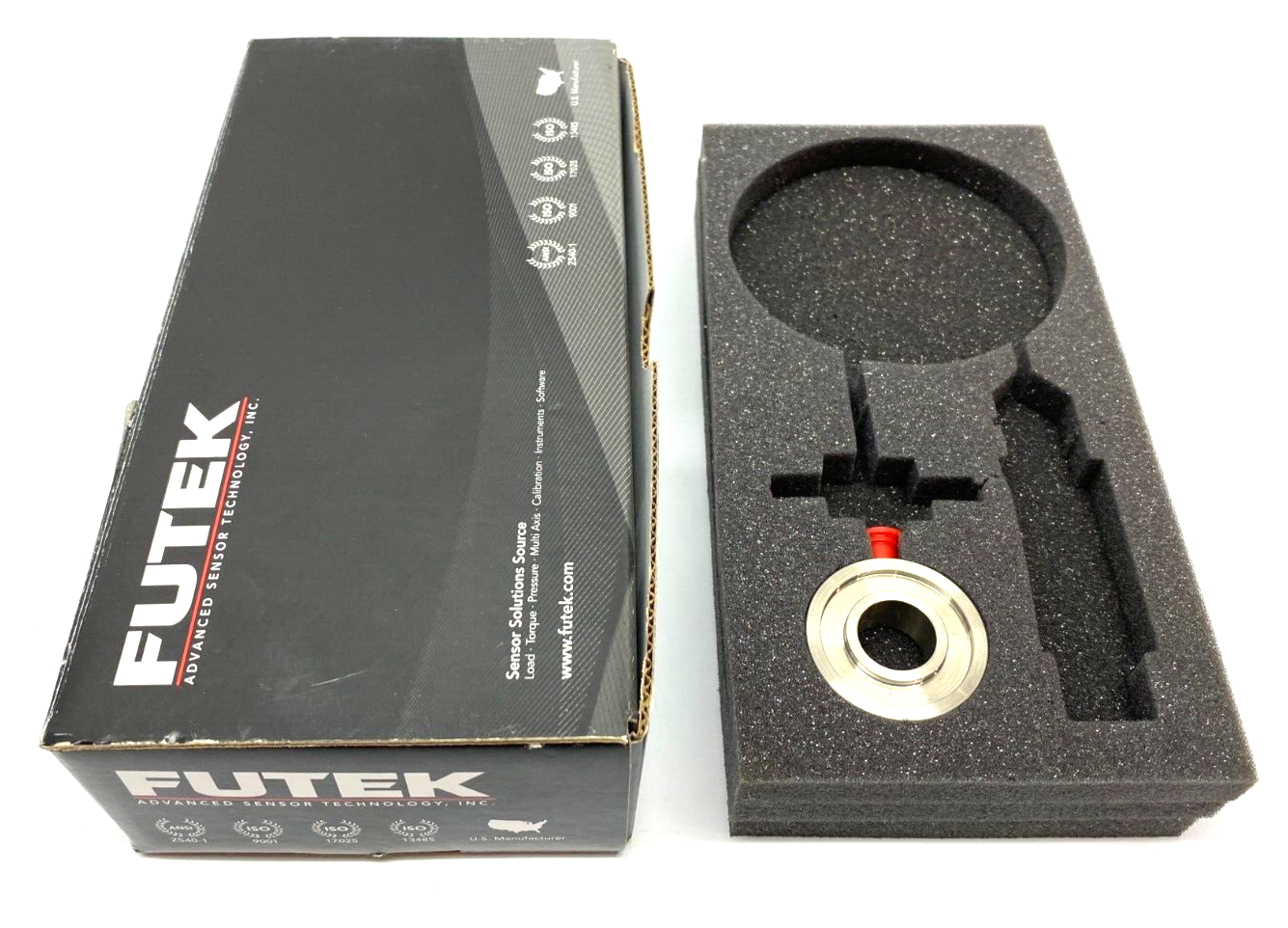Futek LTH350 FSH04599 Through-Hole Donut Load Cell 5/8" 4-Pin 2000lb Capacity - Maverick Industrial Sales