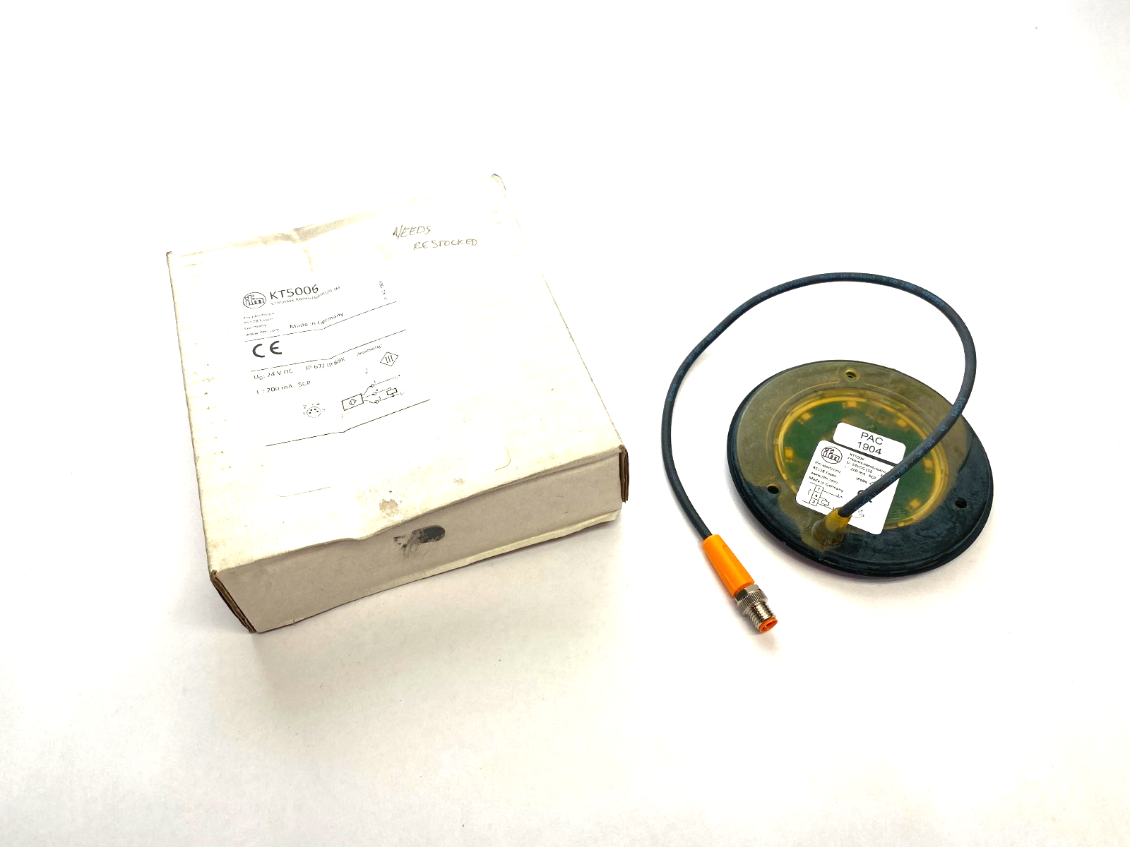 Ifm KT5006 Capacitive Touch Sensor, KTRSHMK-RBPKG/AM/AS/0,3M - Maverick Industrial Sales