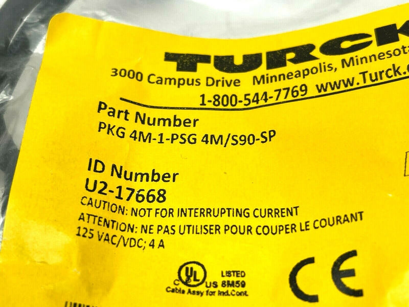 Turck PKG 4M-1-PSG 4M/S90-SP Extension Coil Cordset U2-17668 - Maverick Industrial Sales