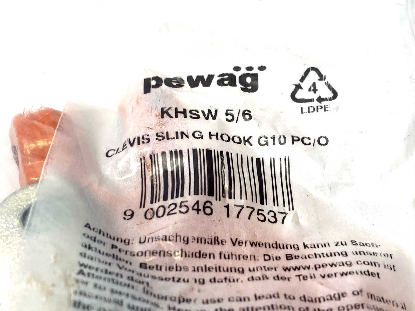 Pewag KHSW 5/6 Clevis Sling Hook G10 PC/O 4004863 - Maverick Industrial Sales