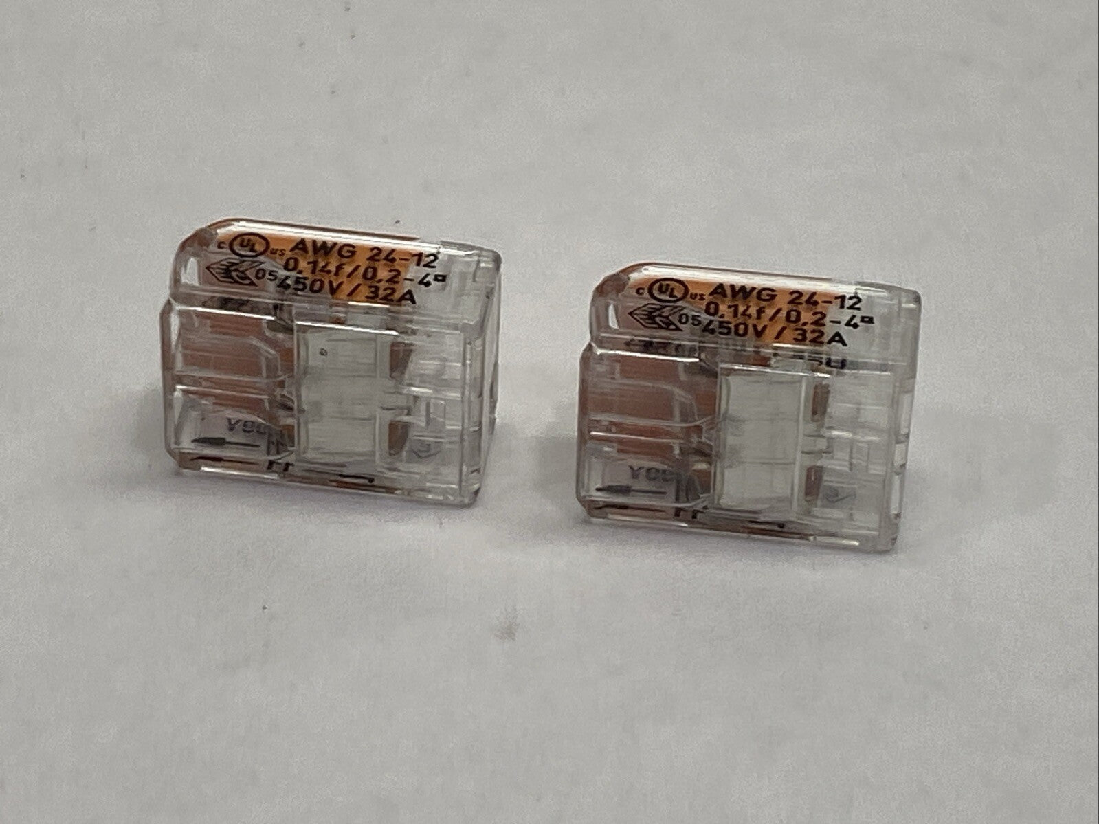 Wago 221-412 2-Conductor Splicing Lever Nut Connector 24-12AWG 32A 450V LOT OF 2 - Maverick Industrial Sales