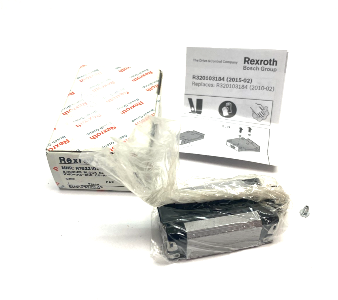 Bosch Rexroth R162219420 Ball Runner Guide Block KWD-015-SNS-C0-N-1 - Maverick Industrial Sales