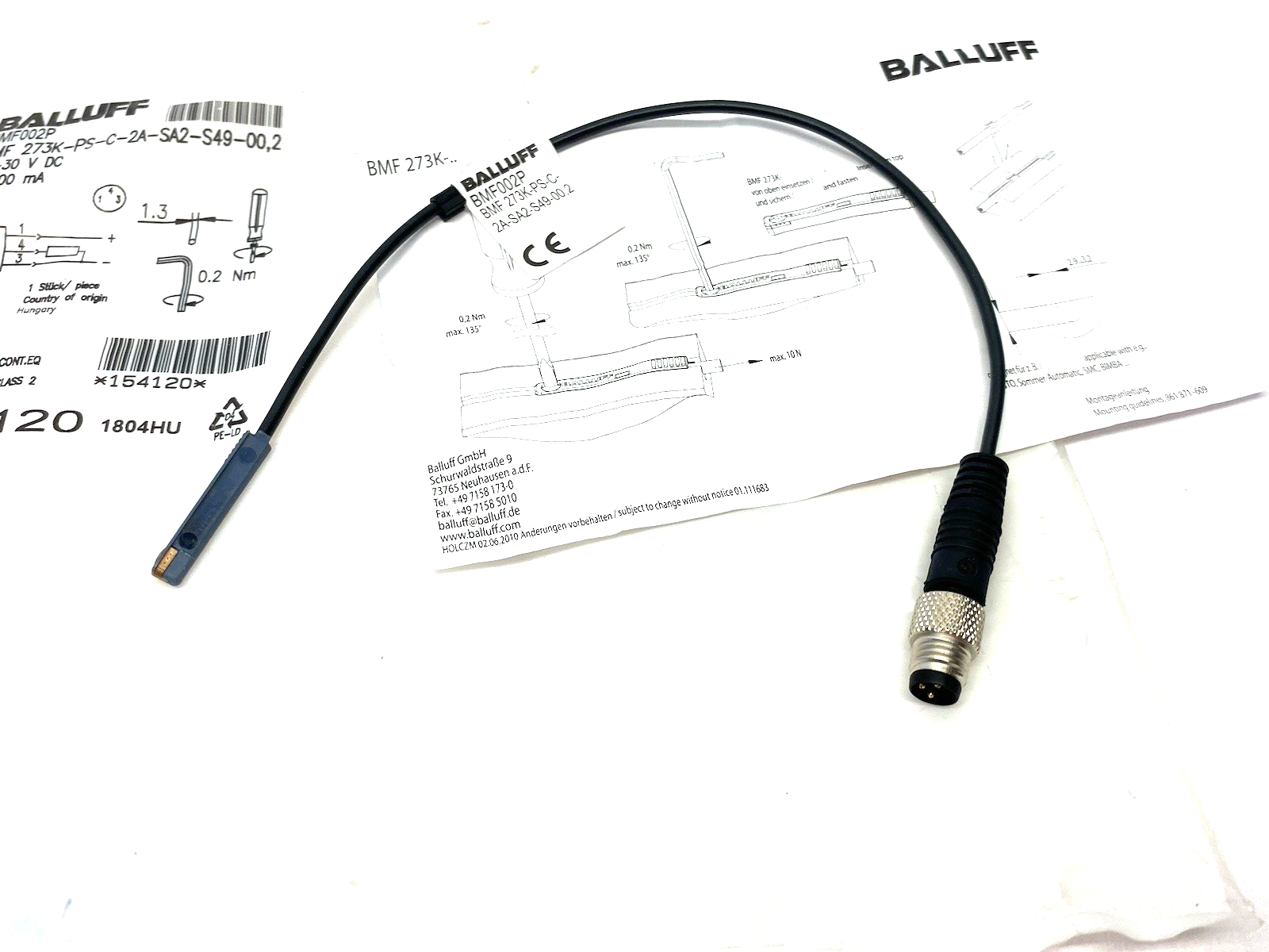Balluff BMF002P C-Slot Magnetic Field Sensor BMF 273K-PS-C-2A-SA2-S49-00,2 - Maverick Industrial Sales