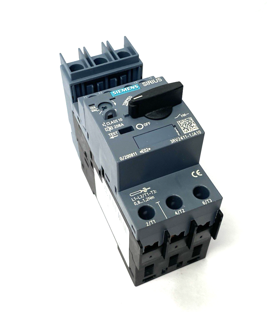 Siemens 3RV2411-1JA10 SIRIUS Circuit breaker size S00 for transformer protection - Maverick Industrial Sales