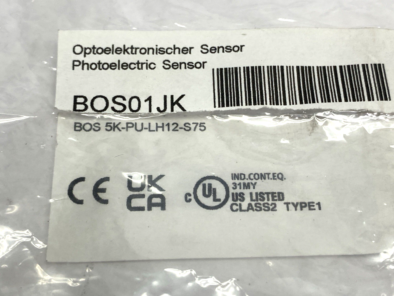 Balluff BOS 5K-PU-LH12-S75 Photoelectric Sensor 10-30VDC 20-300mm BOS01JK - Maverick Industrial Sales