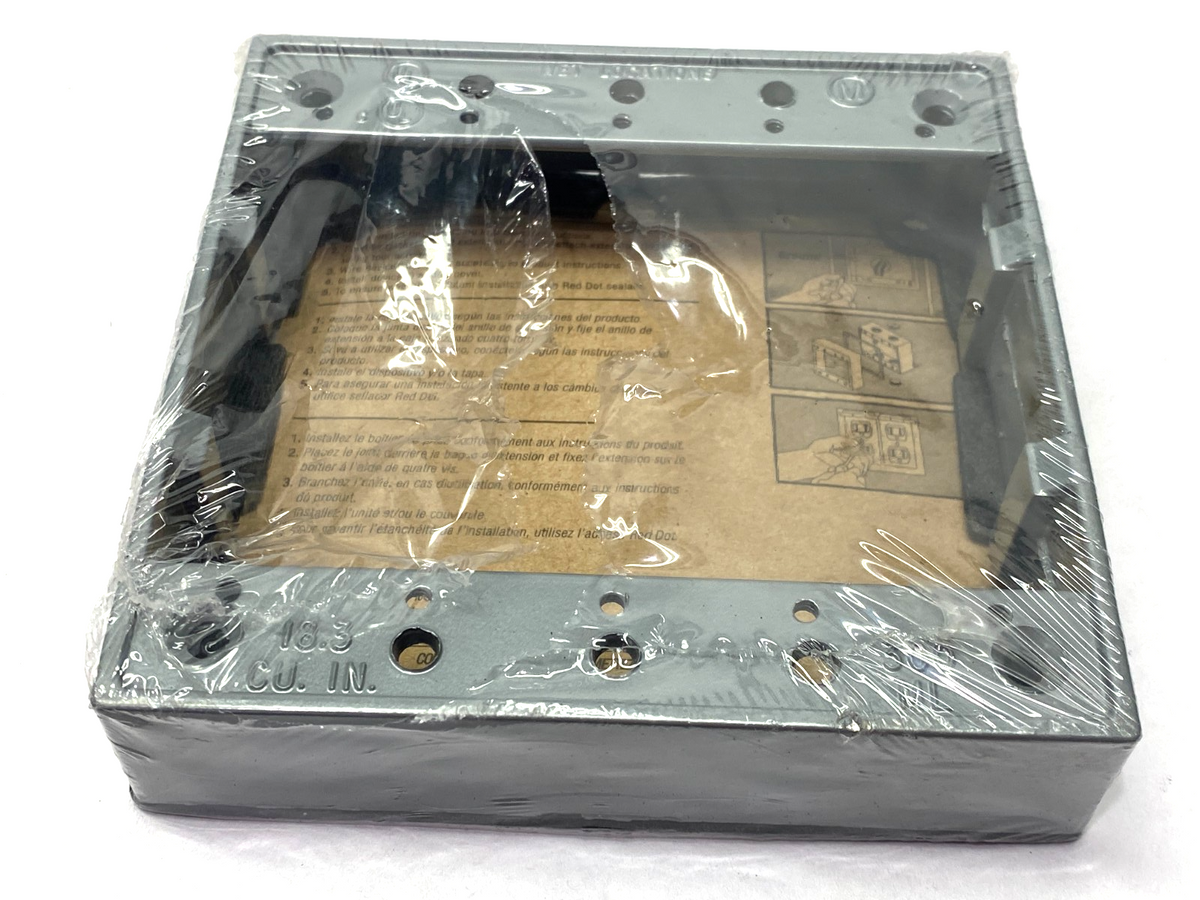 Red Dot 2IHE Two Gang Electrical Box Extension 4-5/8" L/W x 1" D Silver Aluminum - Maverick Industrial Sales