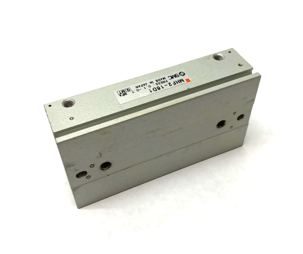 MHF2-16D1 | SMC Low-Profile Pneumatic Gripper, 2-Finger, 16mm Stroke Per Jaw - Used - Maverick Industrial Sales