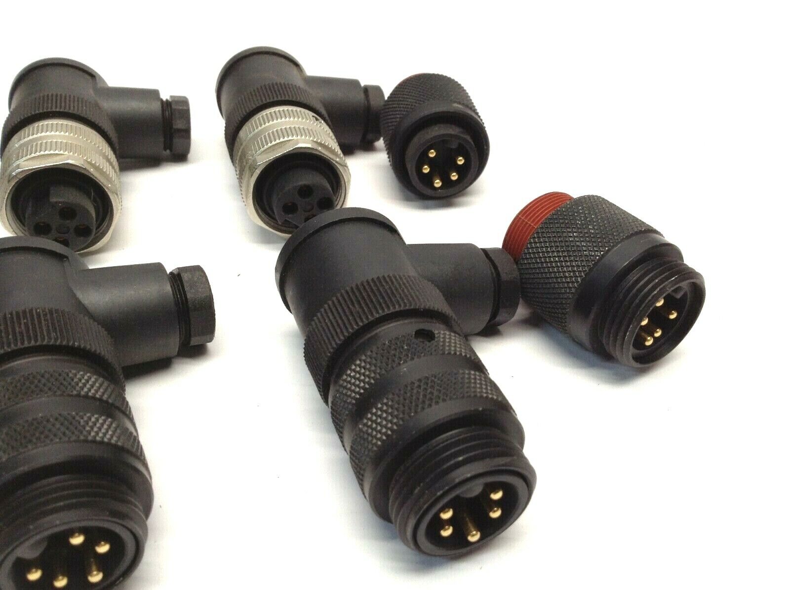 Lot of 8 Lumberg Automation Connectors 5 Pin Male 4 Pin Female - Used - Maverick Industrial Sales