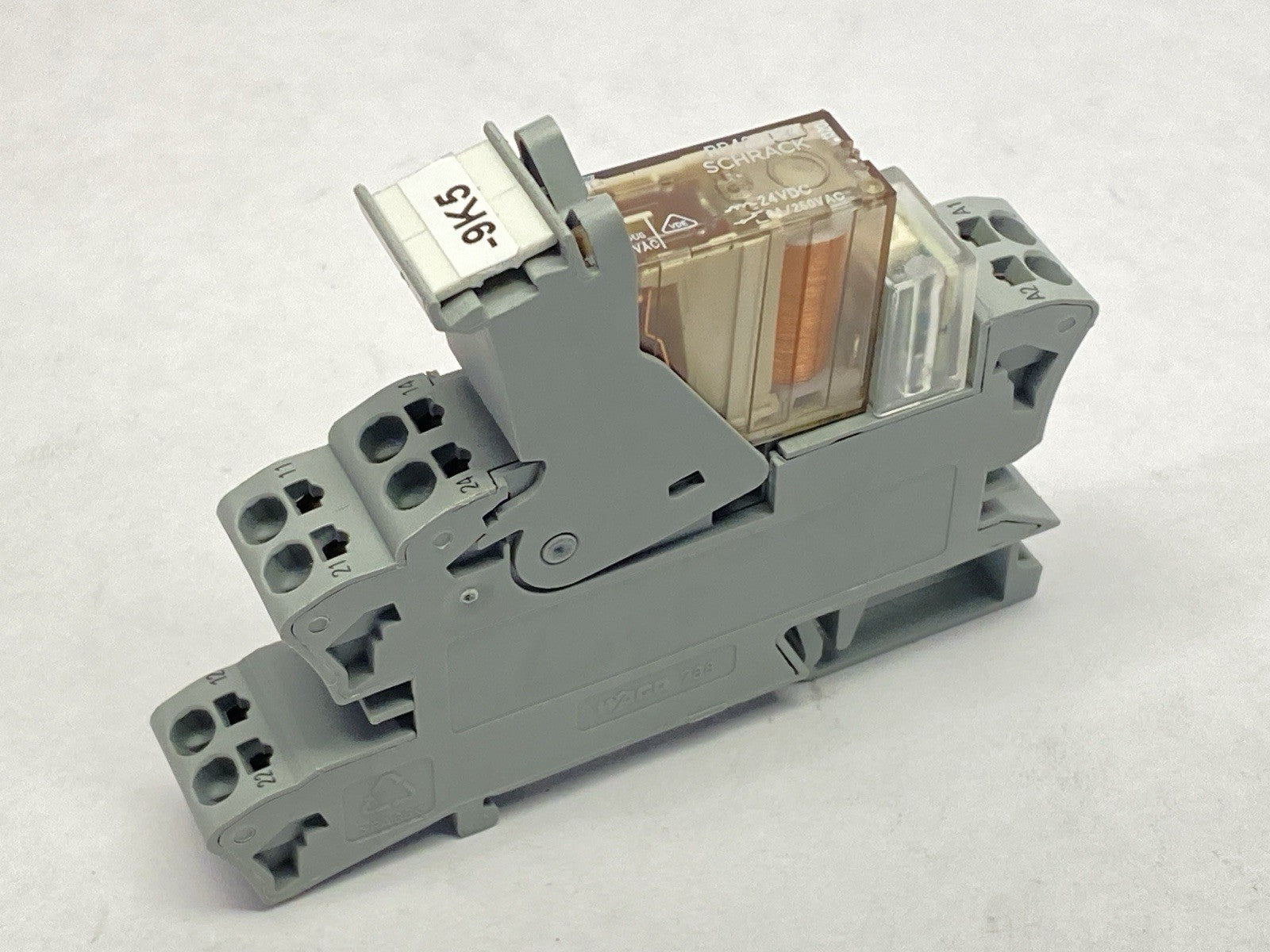 Schrack RP 420024 Relay 5A 24V w/ Wago 788-334 Relay Base - Maverick Industrial Sales