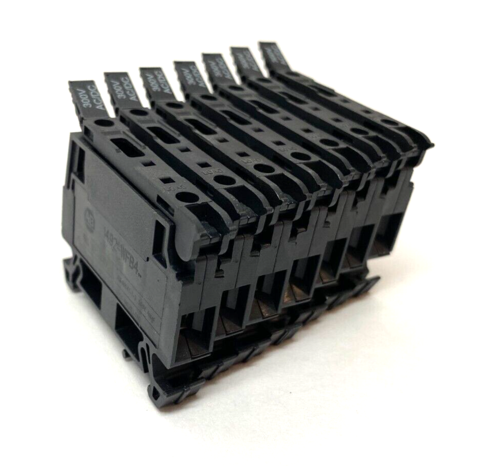 Allen Bradley 1492-WFB4 Ser B Fuse Holding Terminal Block Black 4mm LOT OF 7 - Maverick Industrial Sales