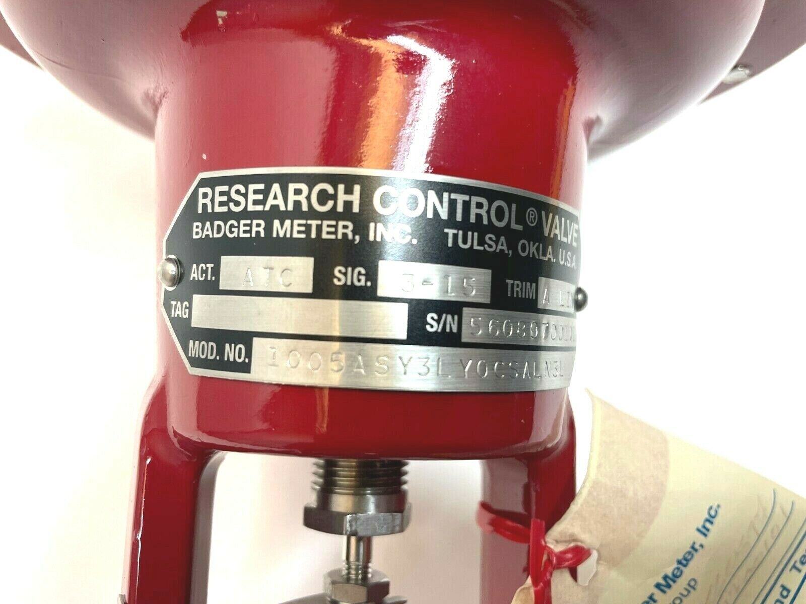 Research Control Valve, ATC, 3-15,1005ASY3LY0CSALN3L Flow Control Valve - Maverick Industrial Sales