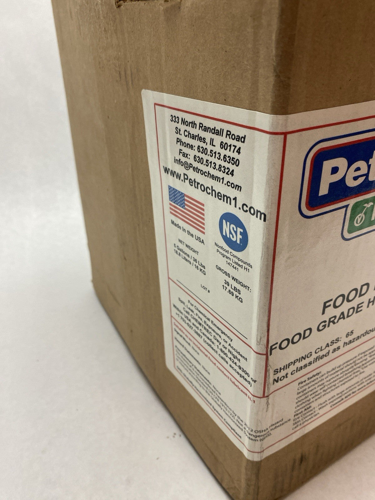 Petrochem 40P274 Foodsafe FMO 220 Food Machinery Oil ISO 220 5 Gallons - Maverick Industrial Sales
