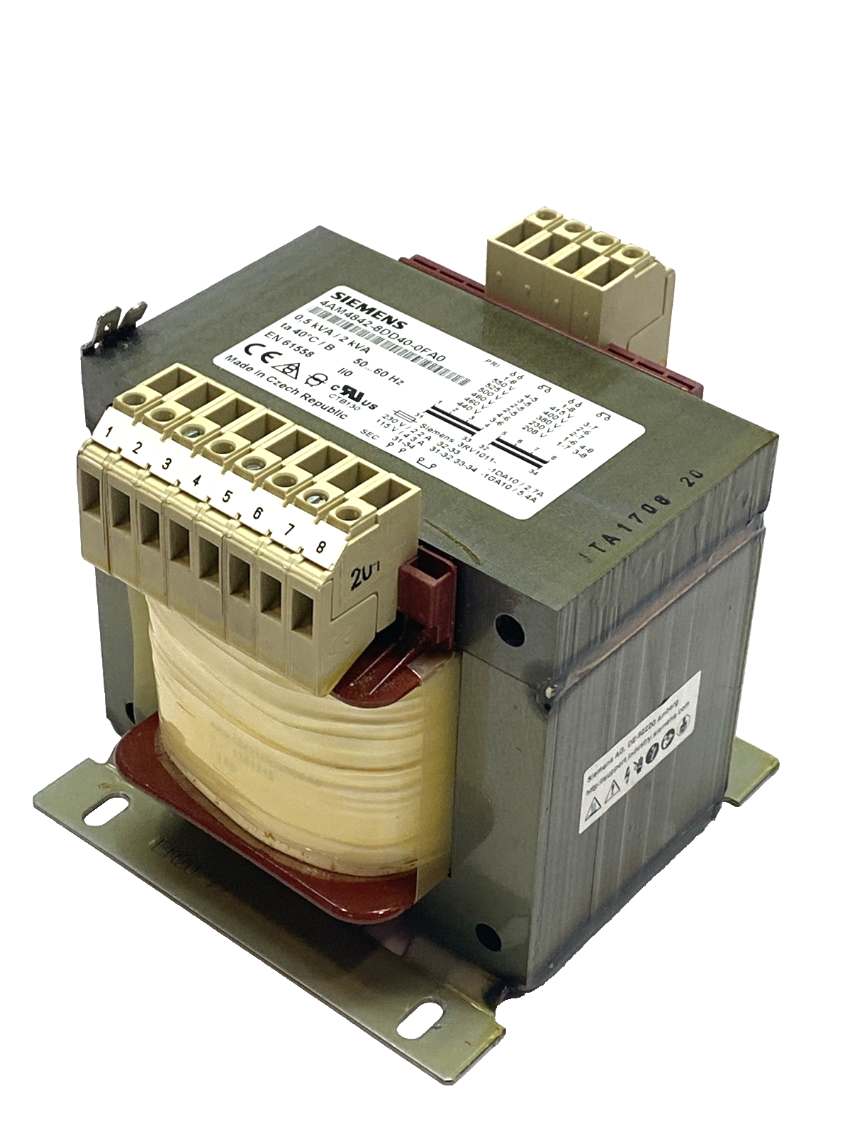 Siemens 4AM4842-8DD40-0FA0 Transformer Multi-Tap 208-550VAC - Maverick Industrial Sales