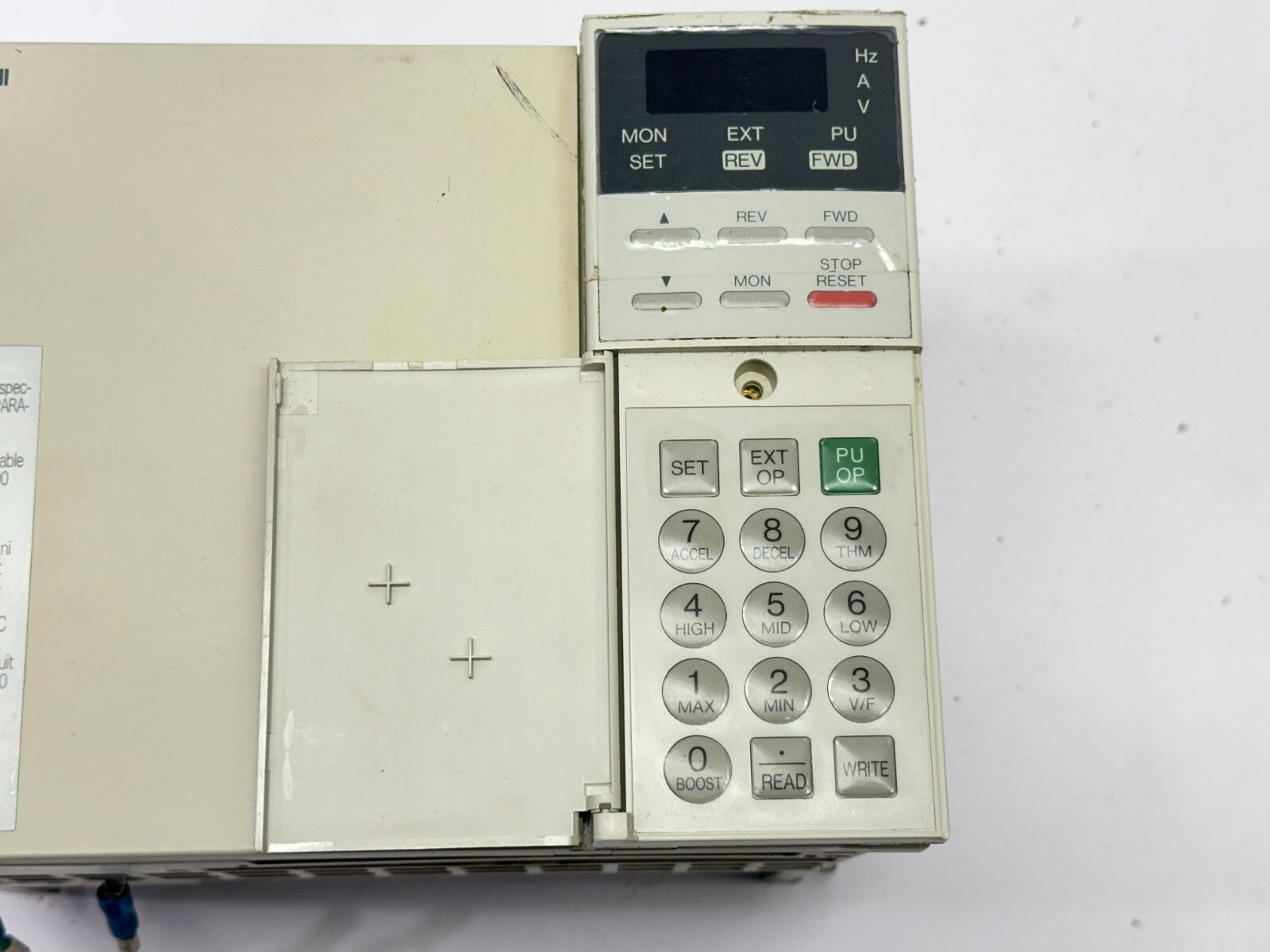 Mitsubishi FR-A044-1.5K-CD AC Drive 4A 2HP 3PH w/ FR-PU03E Parameter Unit - Maverick Industrial Sales