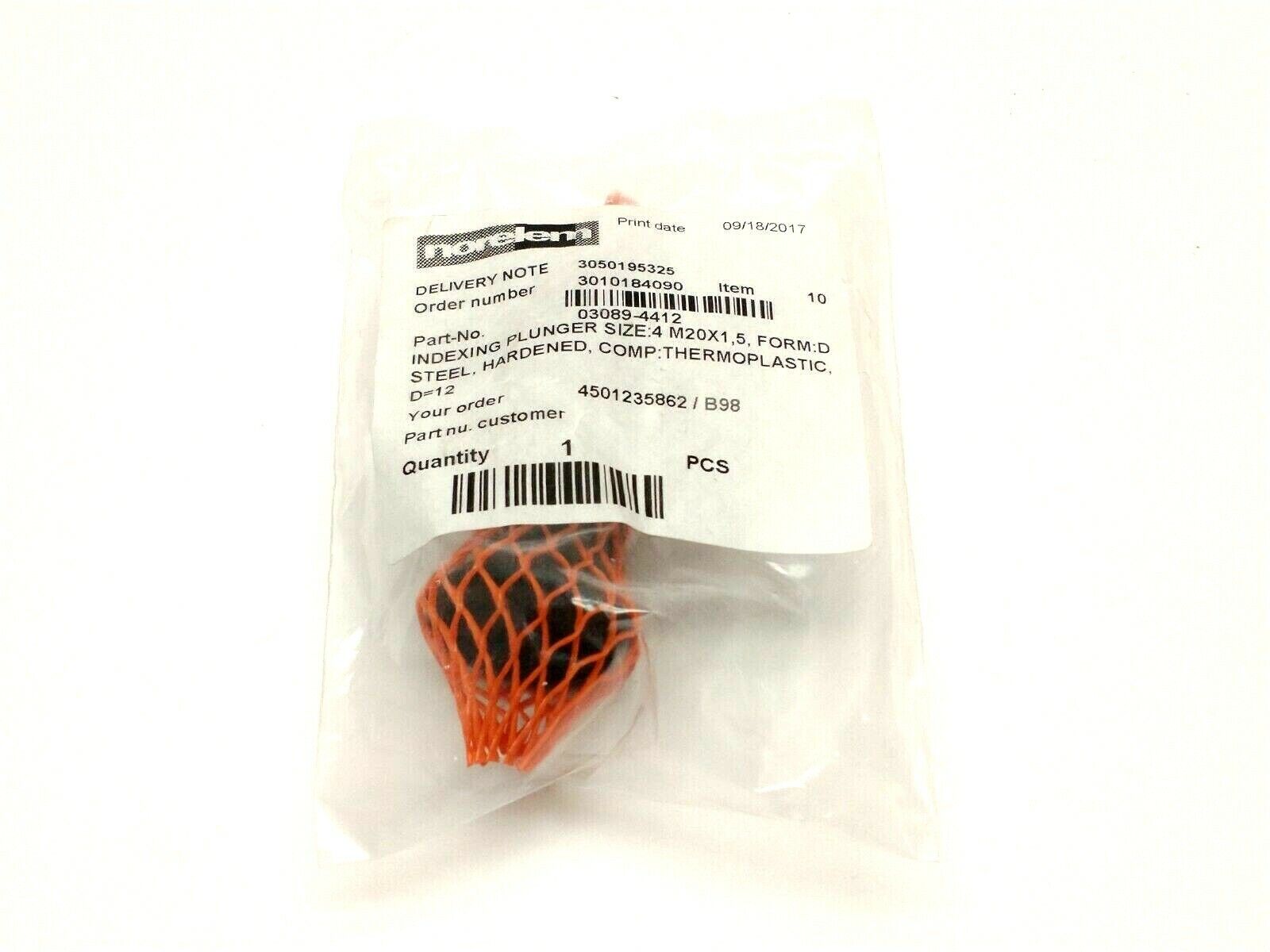 Norelem 03089-4412 Indexing Plunger Size 4 M20x1,5 Form D Hardened Steel - Maverick Industrial Sales