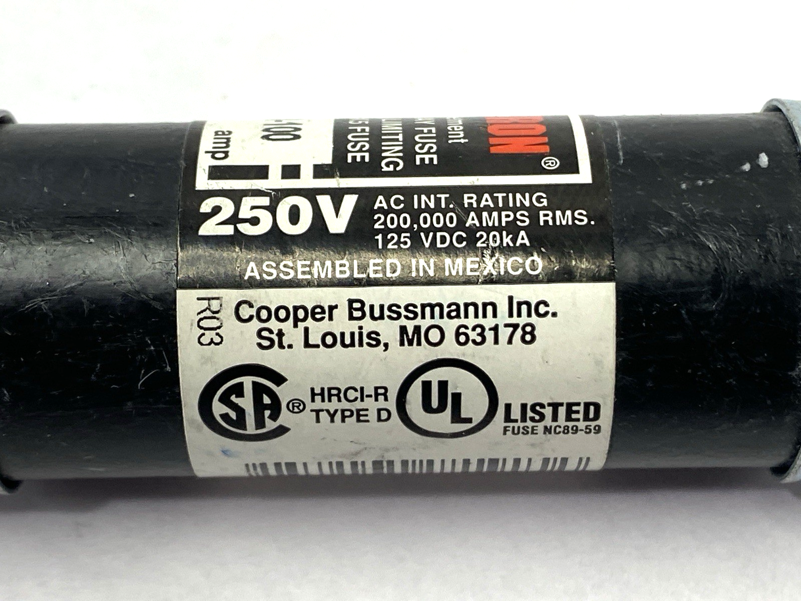 Bussmann Fusetron FRN-R-100 Time Delay Dual Element Fuse Class RK5 250V 100A - Maverick Industrial Sales