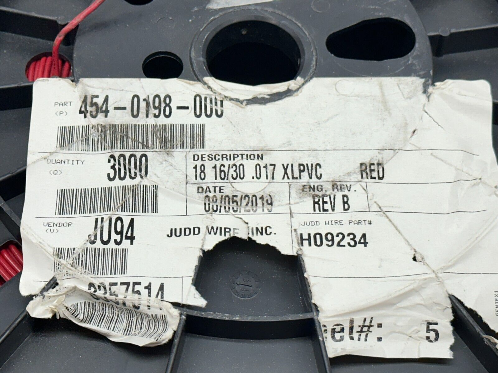 Judd Wire 454-0198-000 Wire 18AWG 16/30 .017 XLPVC H09234 3000ft / 2650ft LEFT - Maverick Industrial Sales