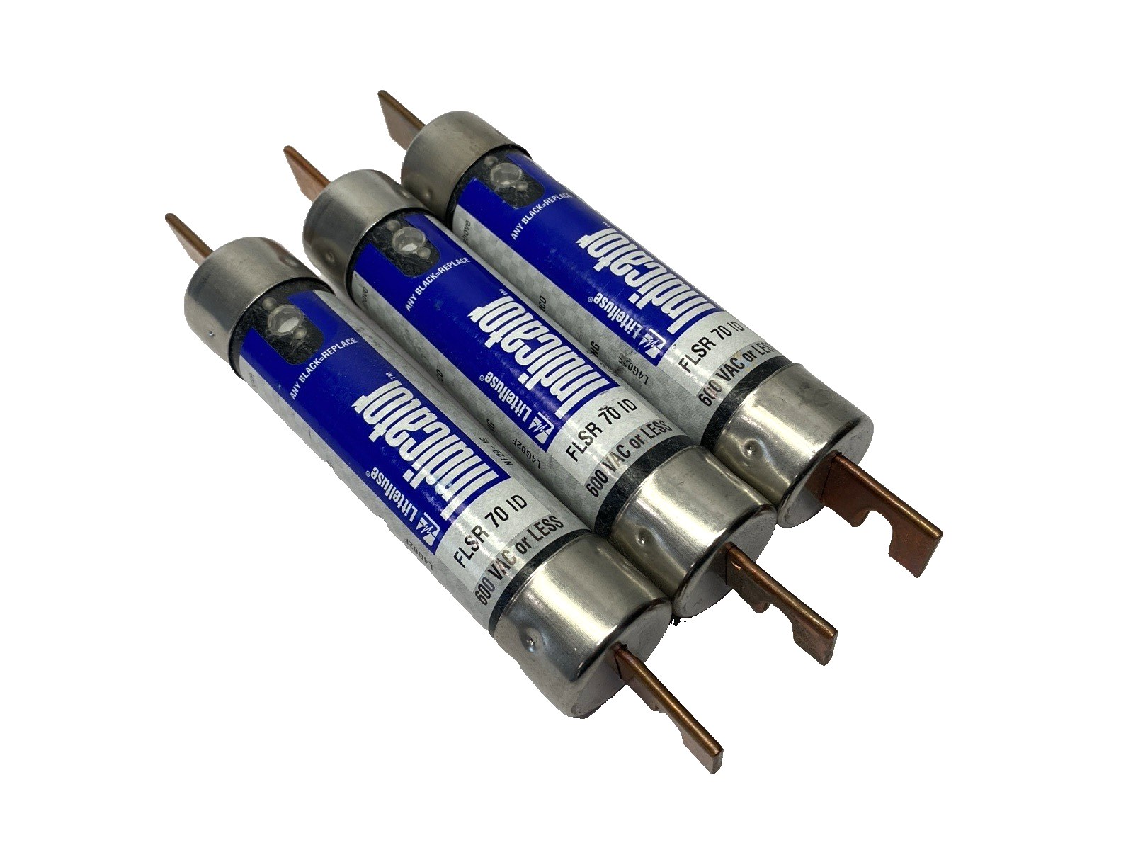 Littelfuse FLSR070ID Time-Delay Indicator Fuse Class RK5 600VAC 70A LOT OF 3 - Maverick Industrial Sales