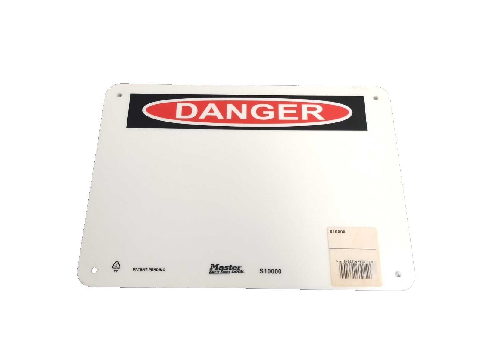 S10000 | Master Lock DANGER Safety Sign, White Polypropylene 10"x 7" - New – Open box - Maverick Industrial Sales