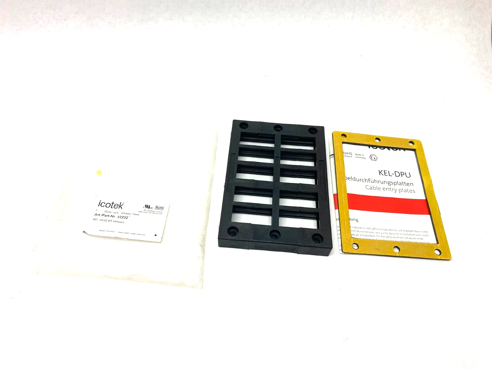 Icotek 42232 Cable Entry Plate Transit System Frame, KEL 24/20 MT Schwarz - Maverick Industrial Sales