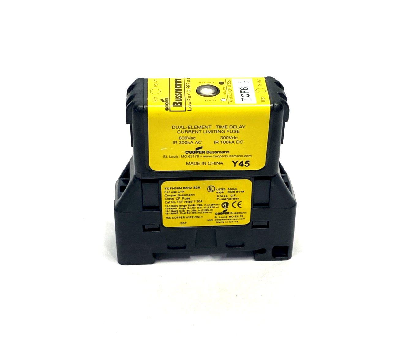Bussmann TCF6 Class CF Cube Fuse 6A & TCFH30N Base - Maverick Industrial Sales