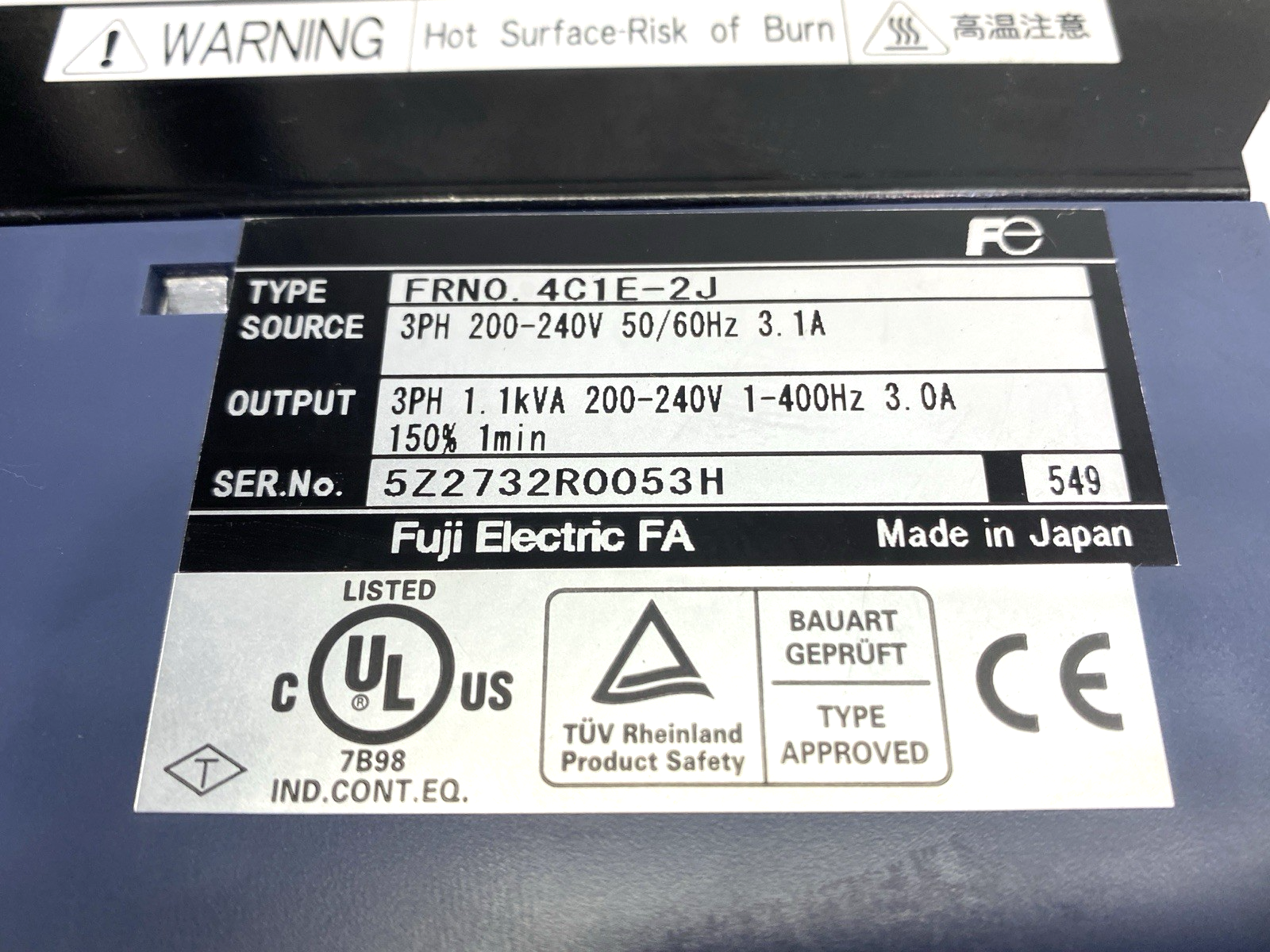 Fuji FRN0.4C1E-2J Variable Frequency Drive 3-Phase - Maverick Industrial Sales