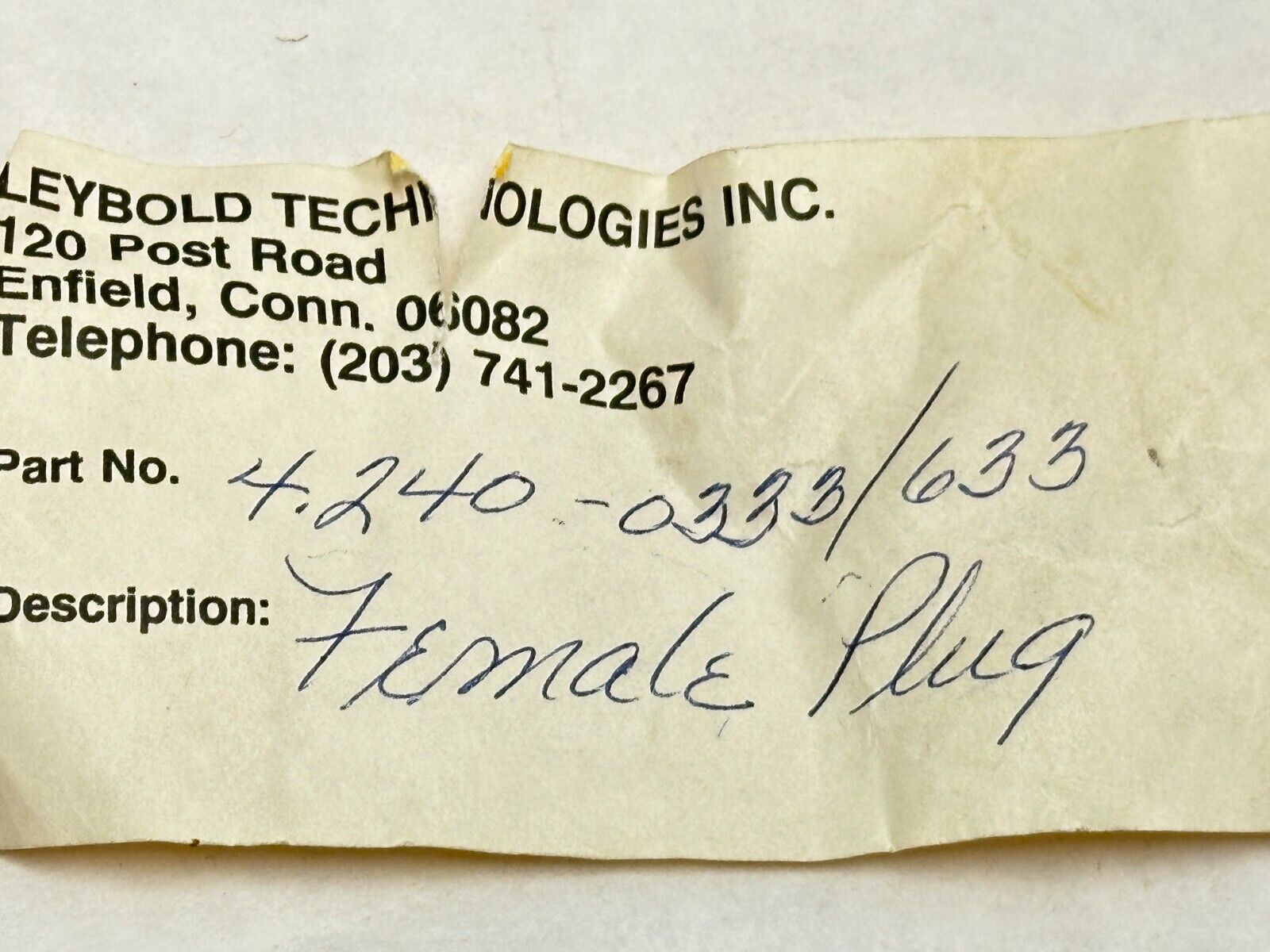 Leybold 240-0333/633 Female Plug 6-Pin LOT OF 3 - Maverick Industrial Sales
