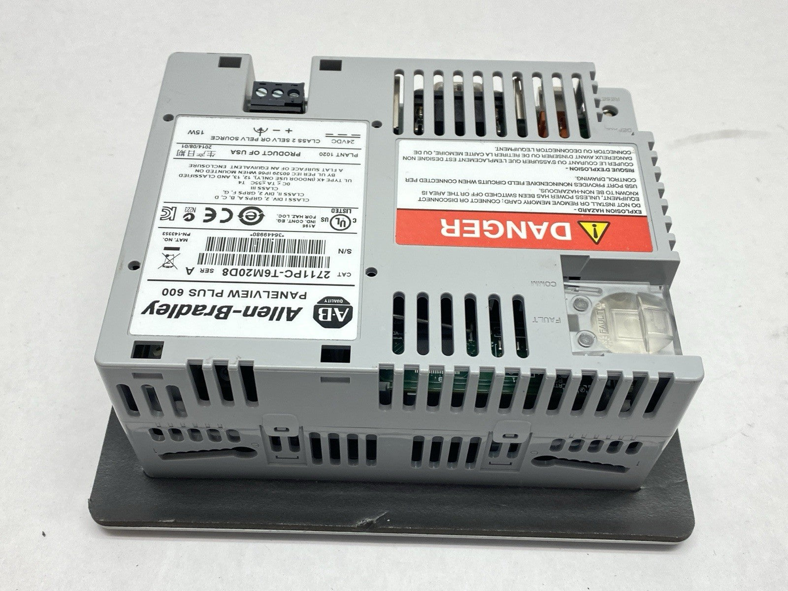 2711PC-T6M20D8 | Allen Bradley Ser A PanelView Plus 600 Touch Terminal BAD SCREEN - For parts or not working - Maverick Industrial Sales
