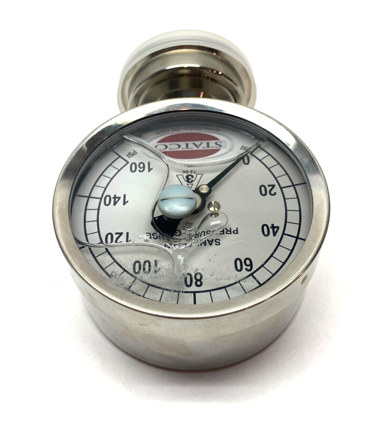 CSE 3S-E-2U-GF-BT-SS Sanitary Pressure Gauge 0-160psi Stainless Steel - Maverick Industrial Sales