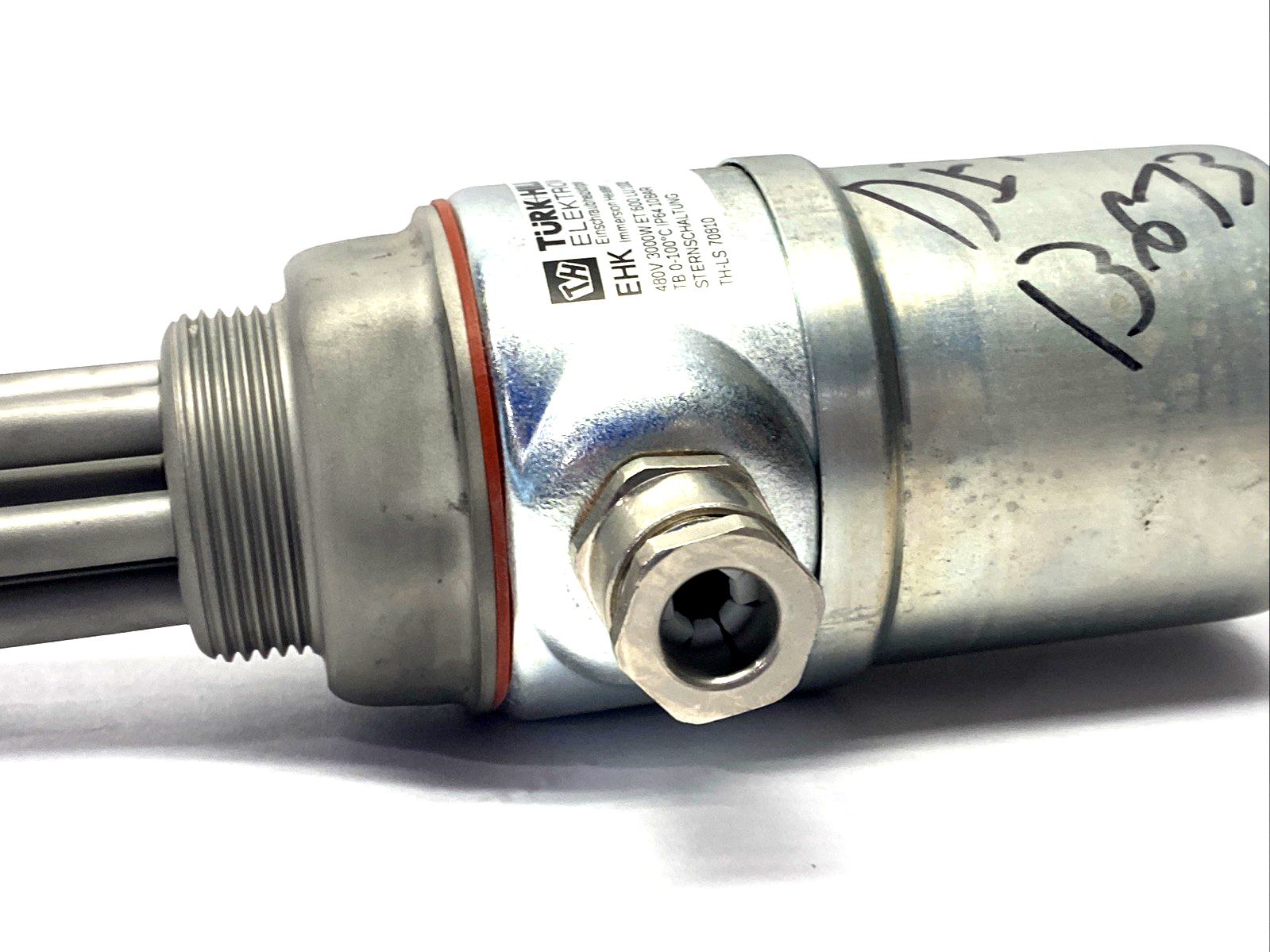 Turk Hillinger TH-LS 70810 Immersion Heater 480V 3000W 0-100 Deg. C - Maverick Industrial Sales