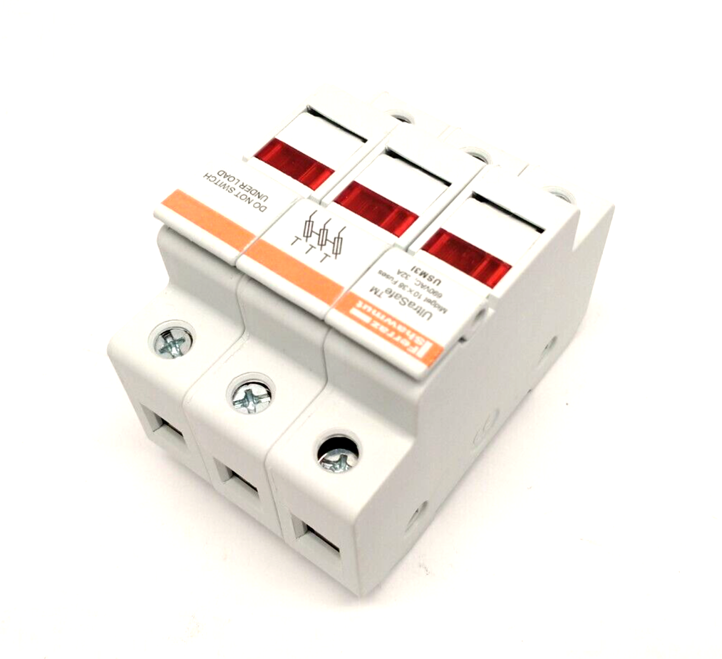 Y219073, USM3I | Mersen Ferraz Shawmut USM3I UltraSafe Midget Fuse Holder 30A 600V 3P Y219073 - New – Open box - Maverick Industrial Sales