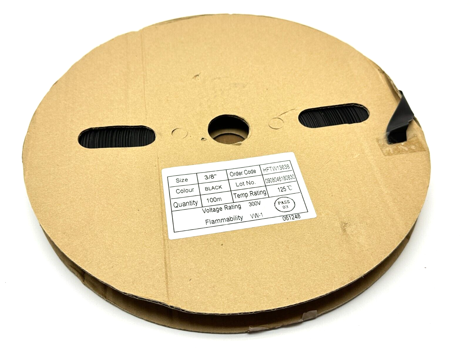 SPC Pro Power HFTW13638 Heat Shrink Tubing 3/8" Black 100m Spool - Maverick Industrial Sales