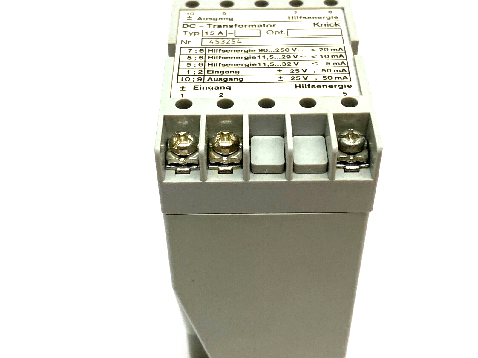 E. Dold & Sohne 453254 DC Transformator Knick Relay Typ 15A - Maverick Industrial Sales