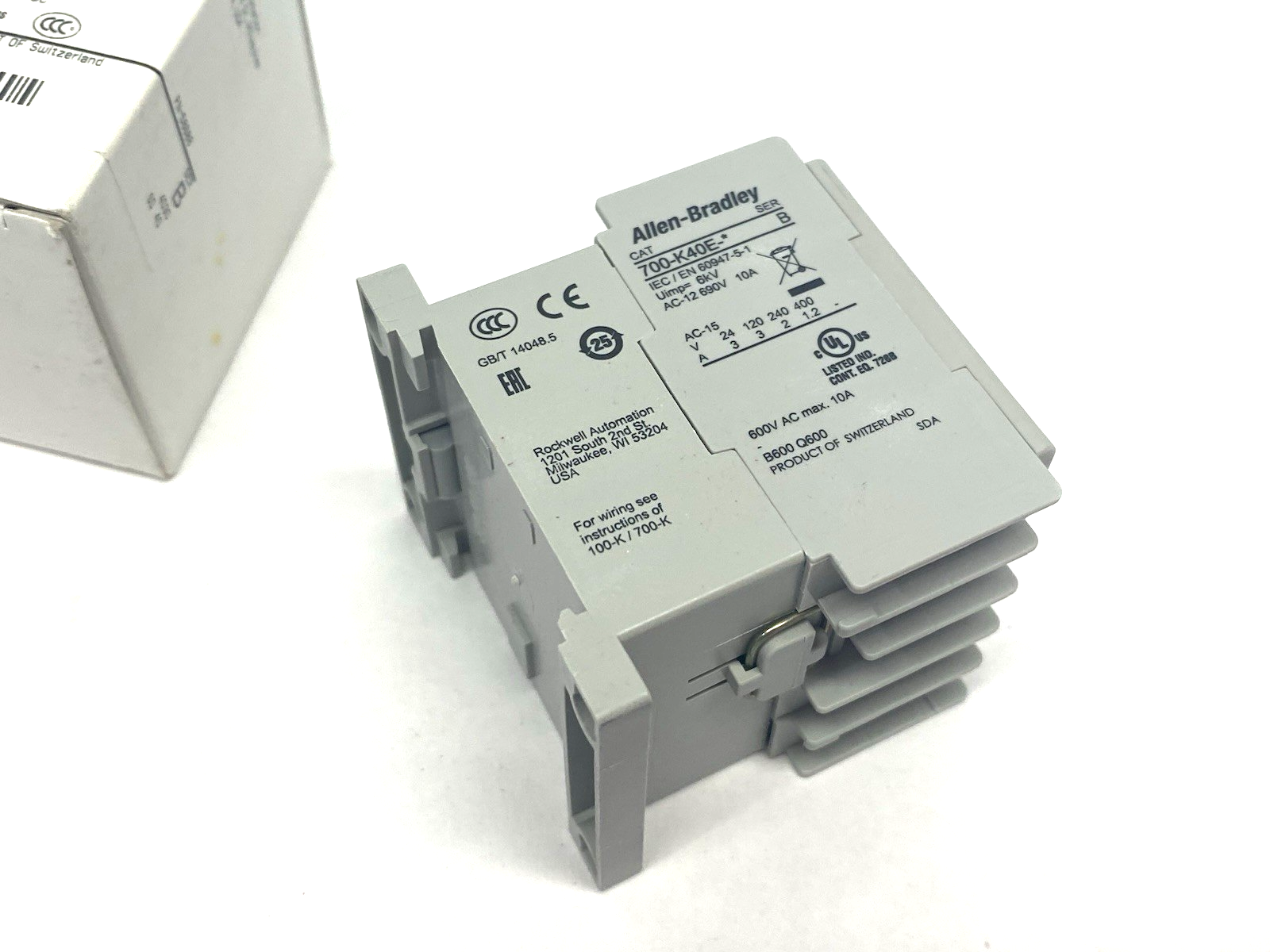 700-K40E-ZJ | Allen Bradley Ser. B Miniature Contactor IEC Control Relay 4 N.O. - New – Open box - Maverick Industrial Sales