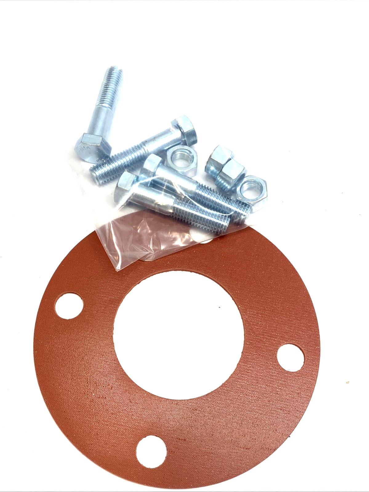 Flange Kit 3" 1/8th Red Rubber Full Face Gasket w/Bolt Pack - New - Maverick Industrial Sales